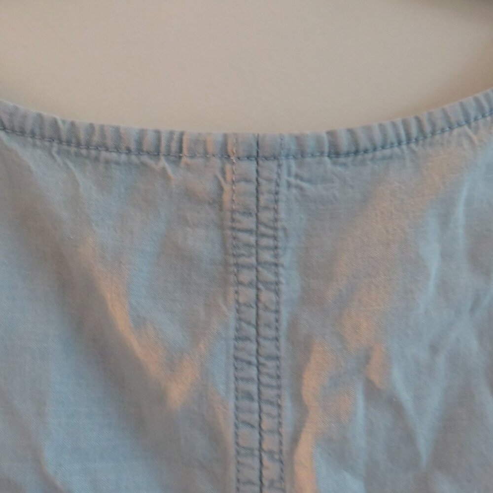 J. JILL Light Denim Maxi Chambray Dress Coastal Lagenlook Minimalist Size XL P - Picture 11 of 14